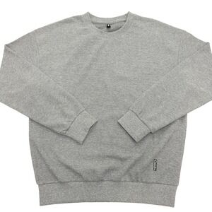 Comfrt Waffle Knit Sweatshirt Mens Large Gray Oversized Crewneck Pullover